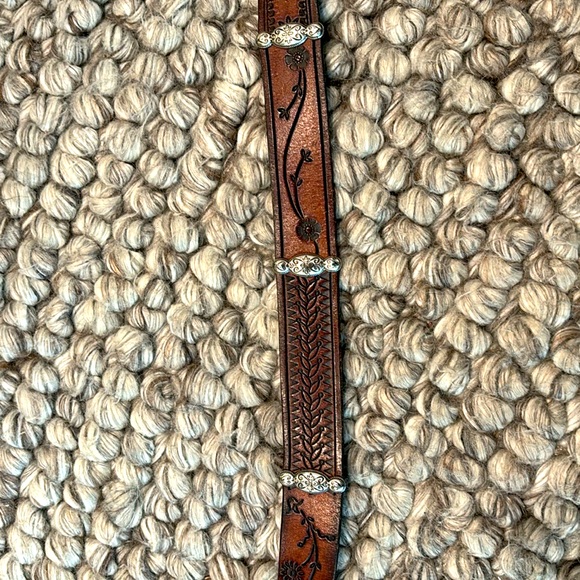 Brighton Embossed Leather & Silver Belt - Picture 3 of 3